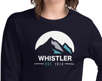Sleek and Stylish Whistler Blackcomb Canada Long Sleeve Tee for Outdoor Adventures