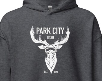 Retiro rústico: sudadera con capucha de Park City con diseño de venado