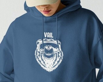 Sudadera con capucha Vail Colorado - Muestre su amor por las montañas con nuestra acogedora y cómoda sudadera con capucha unisex