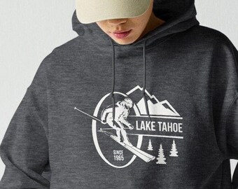 Vintage Lake Tahoe Snowsports Hoodie - Regalo para esquiadores y snowboarders
