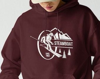 Steamboat Springs Colorado Ski / Snowboard Mountain Sudadera con capucha unisex