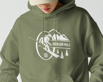 Jackson Hole Wyoming Ski / Snowboard Mountain Unisex Hoodie Sweatshirt