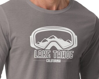 Elegante camiseta de Lake Tahoe con diseño de snowboarder para los amantes de los deportes de invierno