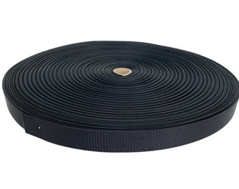 1 Inch (25mm) Black Lightweight Nylon Webbing / 0629 Webbing / Dog Collar Webbing / Bag Strap Webbing