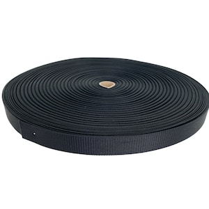 1 Inch (25mm) Black Lightweight Nylon Webbing / 0629 Webbing / Dog Collar Webbing / Bag Strap Webbing