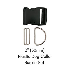 2&quot; (50mm) Plastic Buckle Set / Includes Buckle, Triglide, and D ring / Dog Collar Hardware Kit / Make a Dog Collar