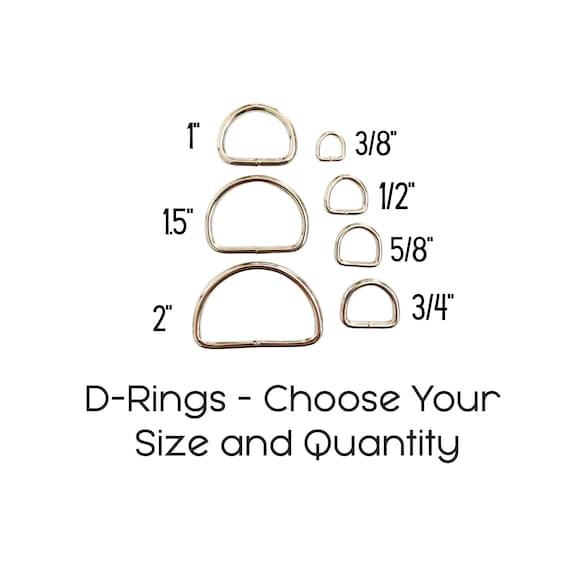 Metal Welded D-Ring, Dog Collar Supply, Bag Making Supply, Purse Supply, Belt Hardware