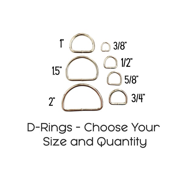 Metal Welded D-Ring, Dog Collar Supply, Bag Making Supply, Purse Supply, Belt Hardware