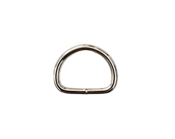 1" (25mm) Metal Welded D-Ring, Dog Collar Supply, Bag Making Supply, Purse Supply, Belt Hardware