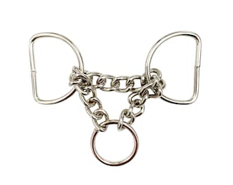 1.5&quot; (38mm) Martingale Chain, Half Check Chain, Metal Hardware, Martingale Dog Collar Hardware