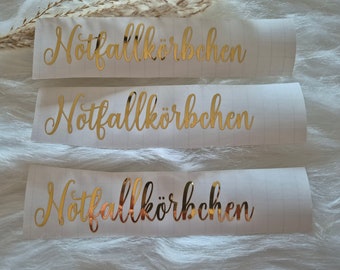 Notfallkörbchen Schriftzug