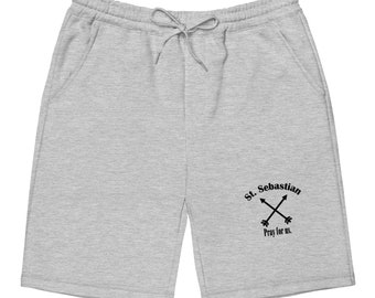 St. Sebastian Men's fleece shorts black print