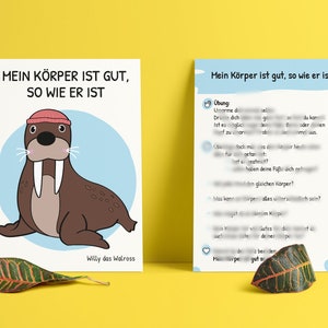 Kinder Affirmationskarten + Impulsfragen und Übungen | 12er Set | Ganz einfach selber drucken | Fördert Umgang mit Emotionen und Kreativität