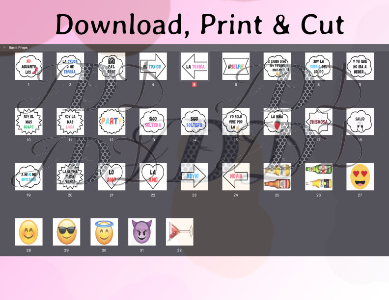 Digital Download Photo Booth Prop Signs and Decorations in Spanish ...