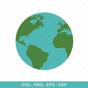 Planet Earth SVG, Earth Cricut, Earth PNG, Earth Icon, Earth Silhouette, Globe SVG Silhouette, Instant Download, Globe Clipart Dxf Png Jpg