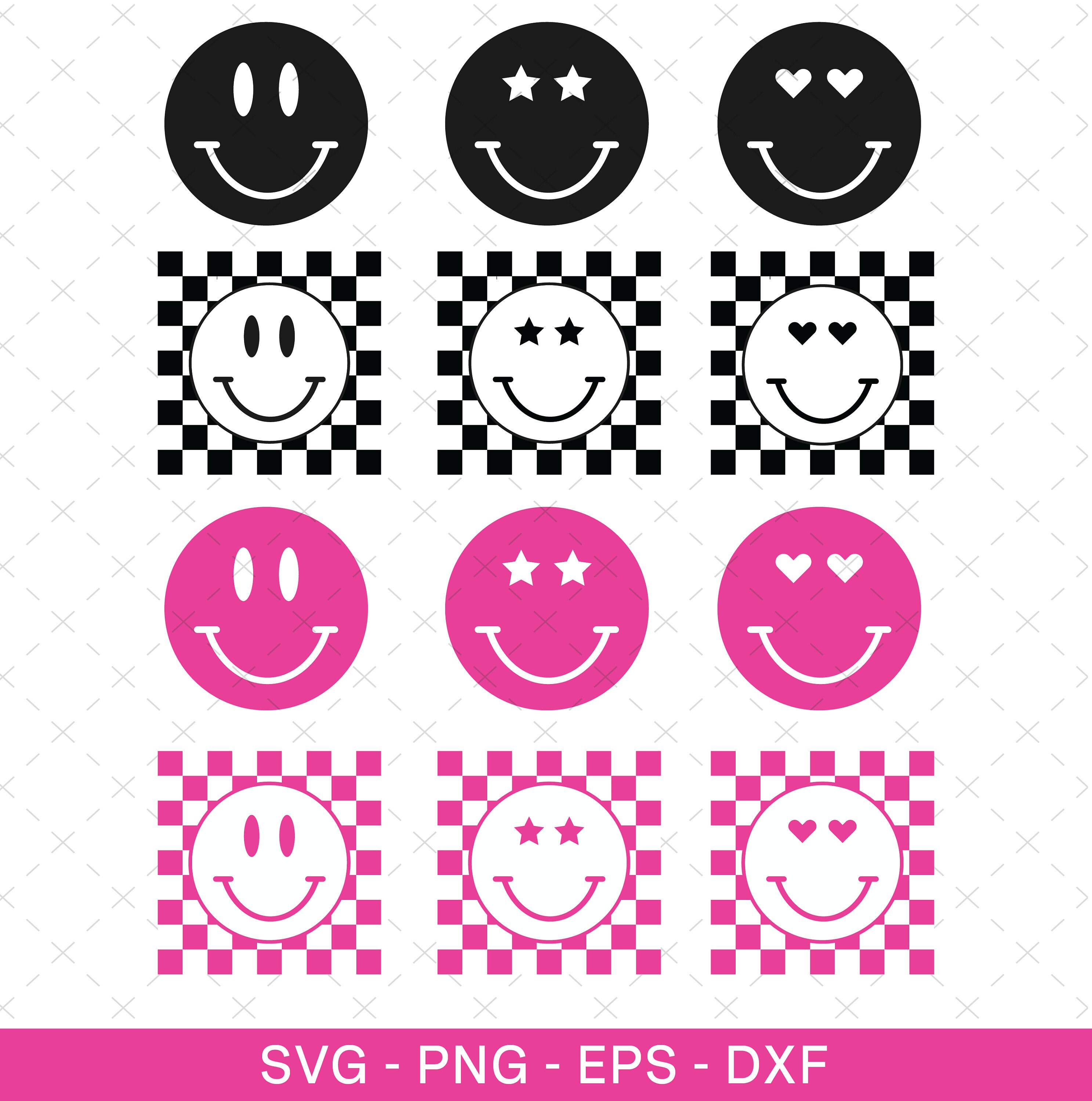 Checkered Smile Svg – Checkered Pattern Svg – Smile Svg – Smiley Face ...