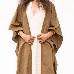 Kimono lungo Boho - Mantella tribale per donna - Kimono sfilacciato Tulum - Costume da festival - Vestiti terrosi - Mantella da cerimonia - Abito etnico