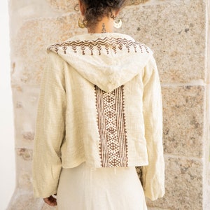 Boho Cardigan - Sudadera con capucha tribal para mujer - Chaleco de festival - Ropa natural