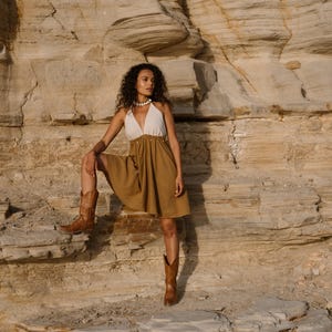 Bohemian Brown Dress, Hippie Women&#39;s Robe, Organic Cotton Summer Dress, Earthy Tribal Clothing