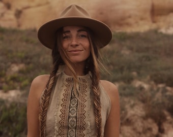 Tribal Crop Top: Earthy Cotton Tie Top - Festival Hippie Style