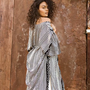 Boho Tribal Kimono, Etniczny Kaftan, Szata Festiwalowa, Kardigan Boho Goddess, Naturalna Odzież