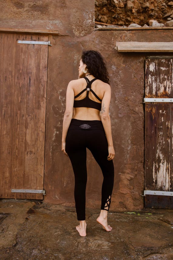 Leggings da yoga neri Pantaloni tribali da donna Leggings boho