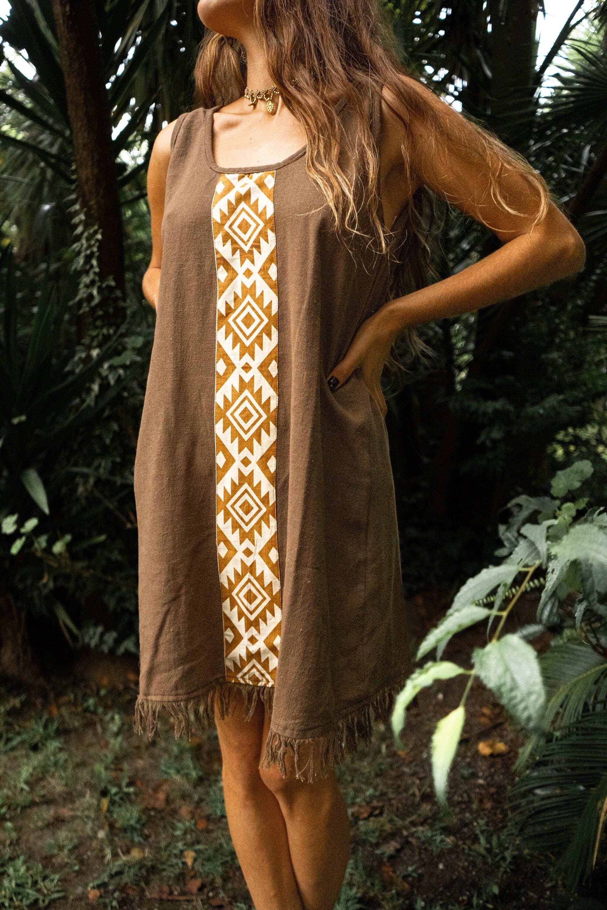 brown tribal dress Princess Dress / Terra Cotta Tribal Terra Cotta Tribal / XS