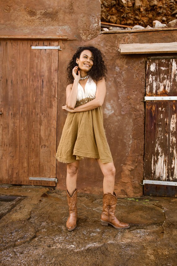 Bohemian Brown Dress, Hippie Women's Robe, Organic Cotton Summer Dress,  Earthy Tribal Clothing - Etsy