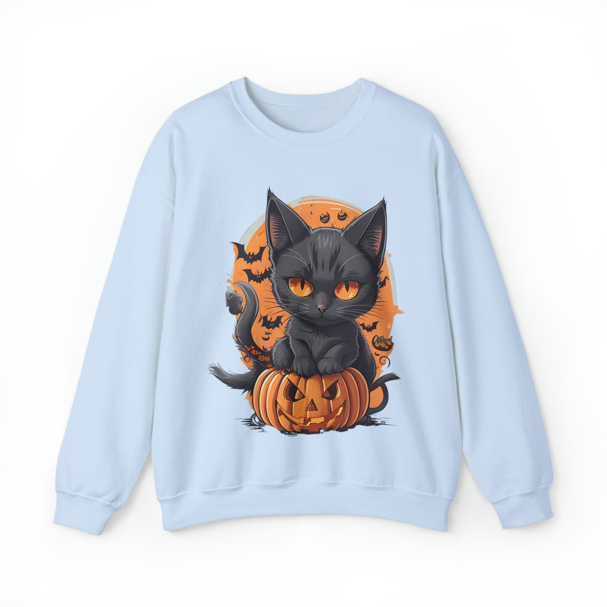 Discover Black Cat on Pumpkin Halloween Jumper Black Cat Sweatshirt Autumn Shirt Jumper Pumpkin Witch Jumper Autumn Sweatshirt