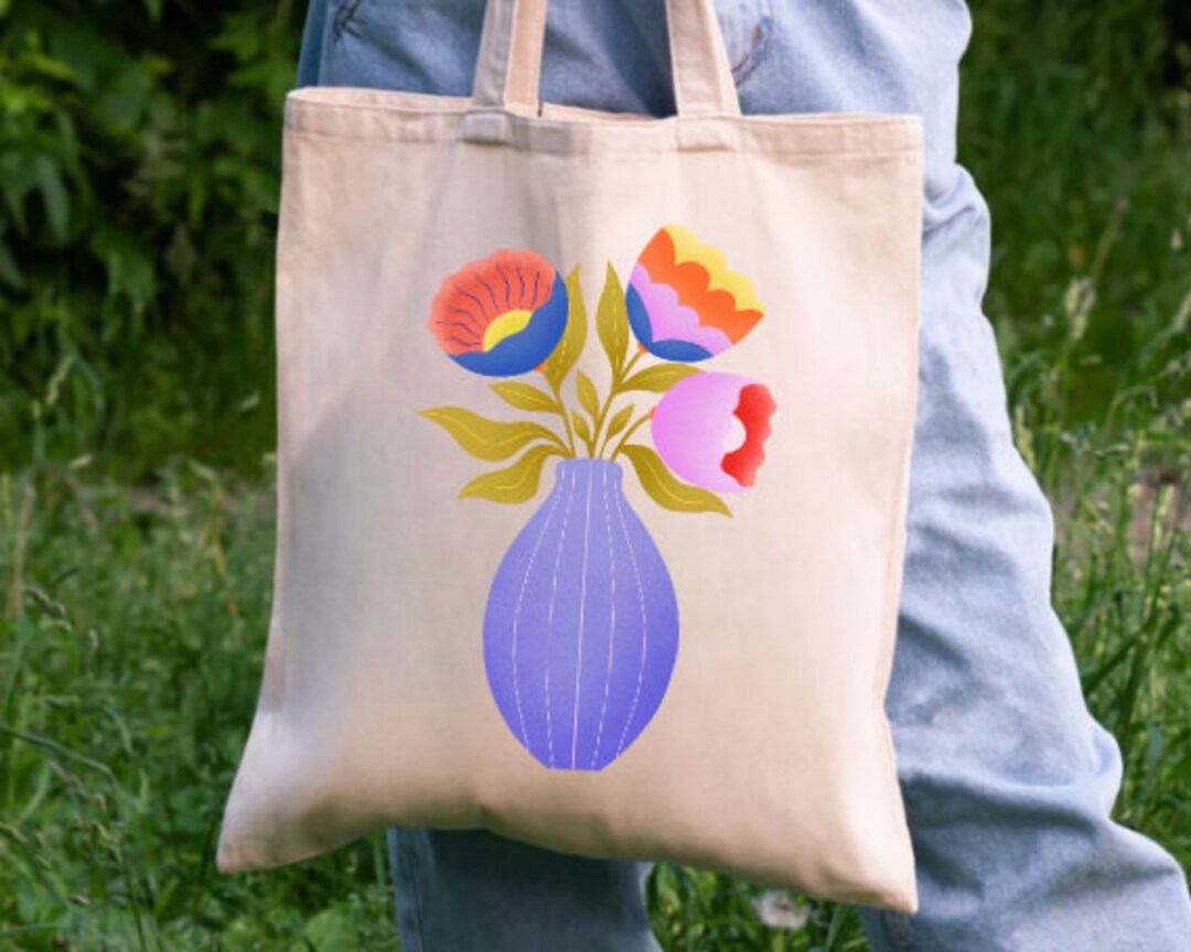 Flower Market Tote Bag Artsy Tote Bag Art Tote Bag Floral Tote Bag
