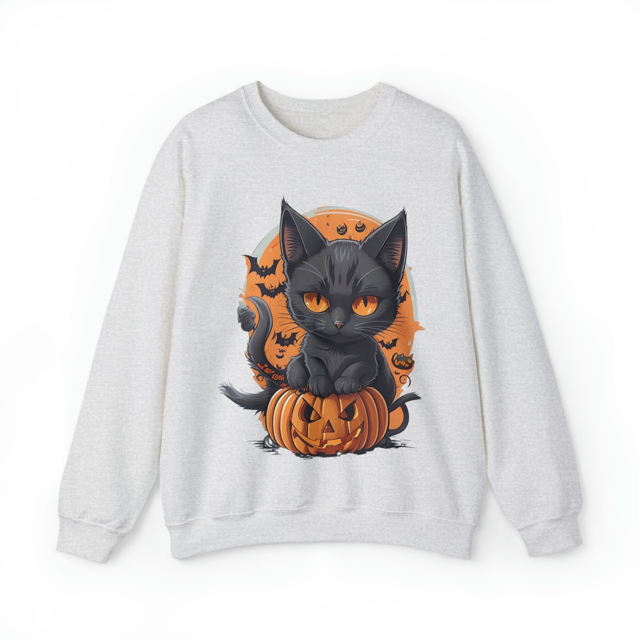 Discover Black Cat on Pumpkin Halloween Jumper Black Cat Sweatshirt Autumn Shirt Jumper Pumpkin Witch Jumper Autumn Sweatshirt