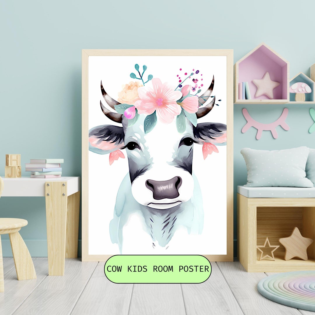 Nursery Printable Cow Print Nursery Art Kids Room Decor Etsy