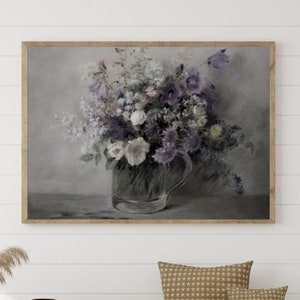 Samsung Frame TV Art Neutral Still Life Stampa artistica Vaso floreale Pittura a olio Arredamento casa colonica STAMPABILE Scarica Beautiful Flowers Art