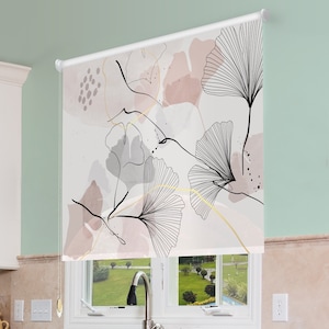 Elegant Flowers Roller Shades , Minimalist Modern Roller Blinds, Floral Blinds, Kitchen Curtain, Living Room Shades