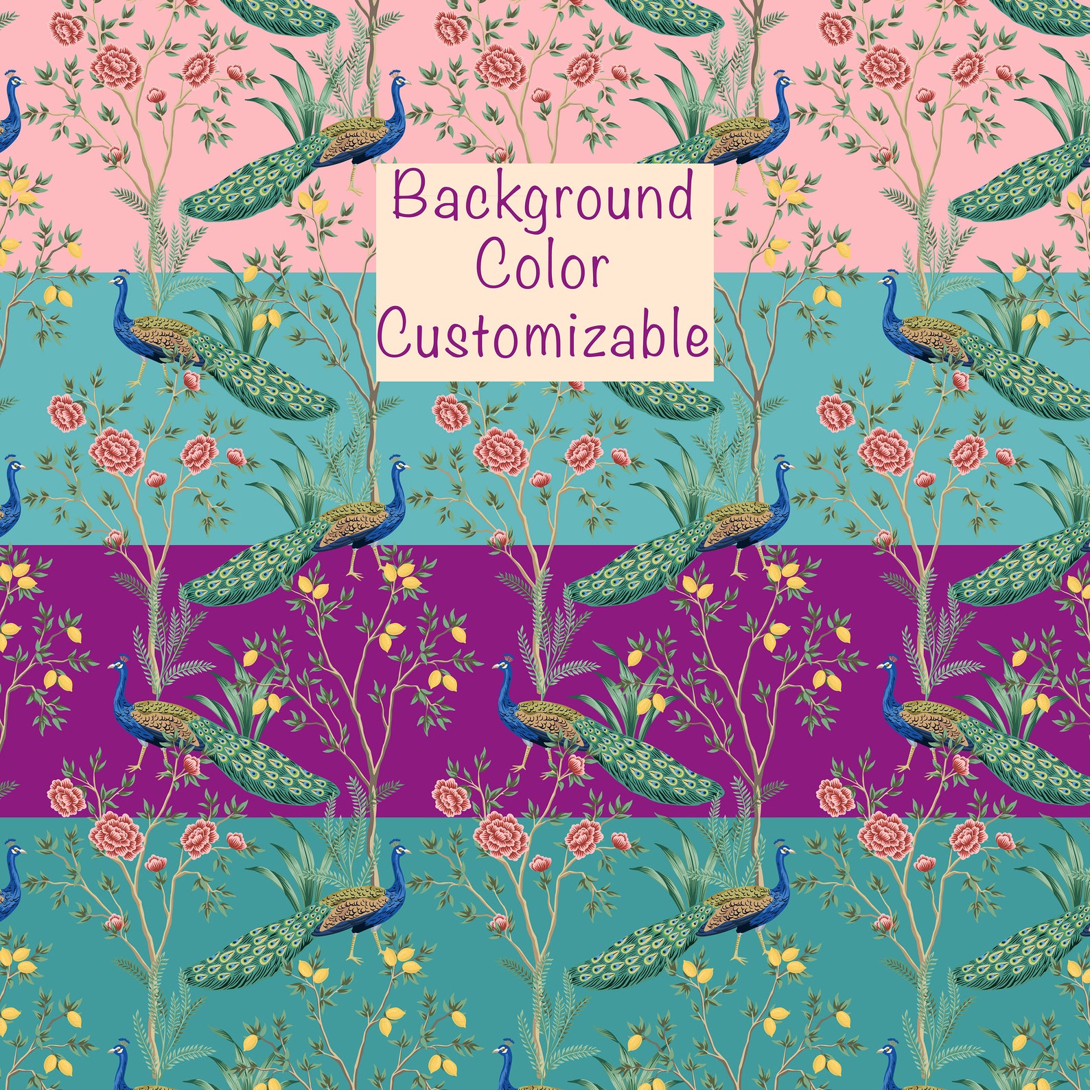 Vintage Chinoiserie Roller Shades Peacock and Flowers Roller Etsy