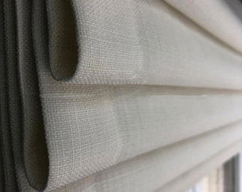 Linen Roman Shades , 100% Blackout Lining Option, 30 Colors, Custom Sizes Available