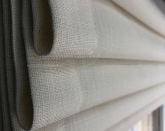 Linen Roman Shades , 100% Blackout Lining Option, 30 Colors, Custom Sizes Available