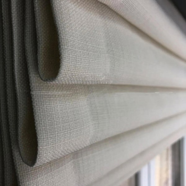Linen Roman Shades , 100% Blackout Lining Option, 30 Colors, Custom Sizes Available