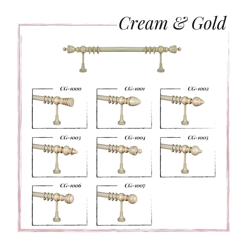 Luxury Retro Rustic Curtain Rod Set, Single/double Rod Sets, 1 1/6 30mm Rods, Wood Finials, Rod