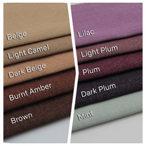 Different colors of linen curtain fabric.