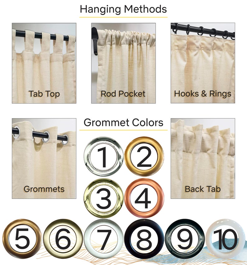 Curtain hanging methods.