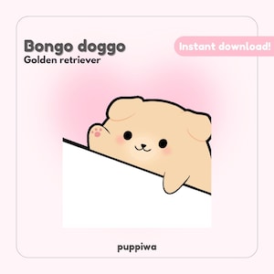 Golden Retriever Bongo Taps Emotes: Twitch, Discord, Youtube, Kick - Etsy