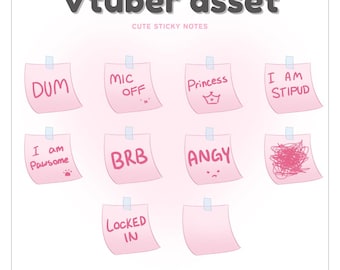 Actif Vtuber | Post-it rose manuscrite simple