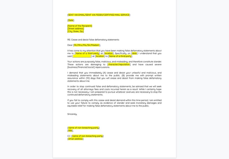 FALSE DEFAMATORY WRITING visual data 6