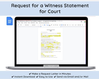 Witness Statement | Declaration Request for immigration/criminal/other cases