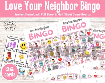 Tarjetas de bingo "Ama a tu vecino"