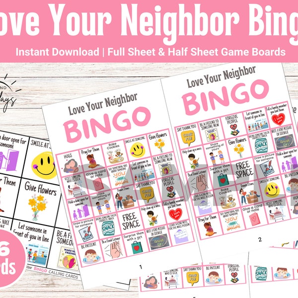 Love Your Neighbor Bingo Cards