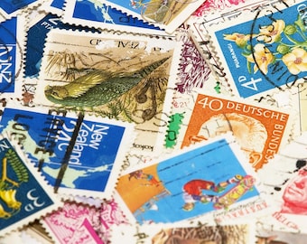 Vintage Mystery Bag of  Stamps (100 Pack) | Junk Journal Ephemera & Paper Craft Supplies