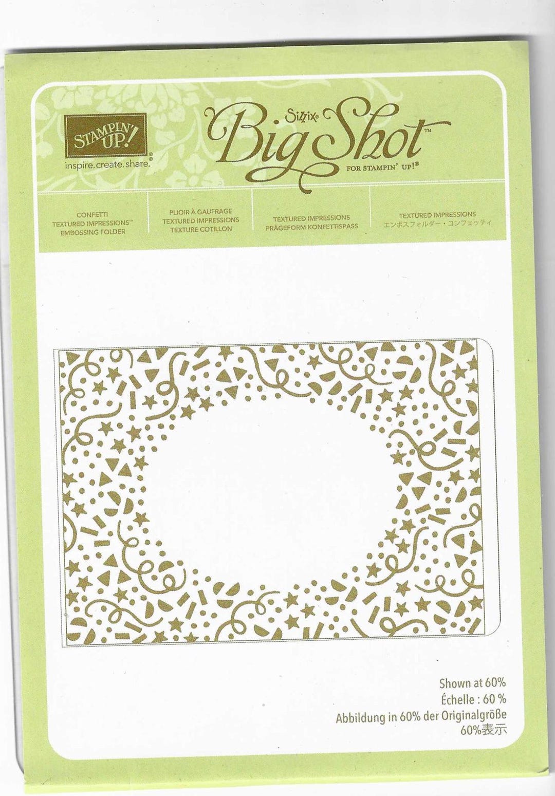 Stampin’ up Sizzix Big Shot ‘confetti’ Die / Embossing Folder – Retired ...