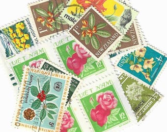 Vintage Flower Stamps | Junk Journal Ephemera & Paper Craft Supplies